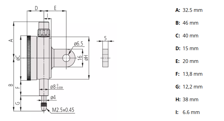Číselníkový odchýlkomer malé prevedenie 3,5 mm/0,01 mm, Mitutoyo
