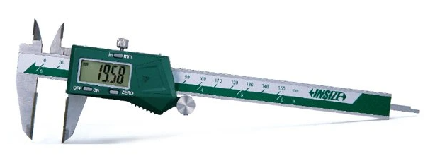 Digitálne posuvné meradlo 0-200 mm, čeľuste z tvrdokovu, Insize