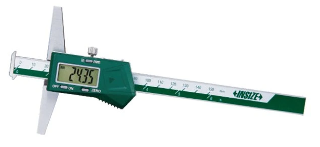 Digitálny hĺbkomer 0-1000 mm s dvojitým hákom, Insize