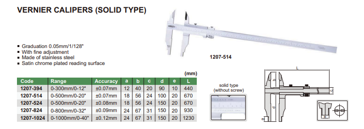 Analógové posuvné meradlo 0-500 mm, Insize