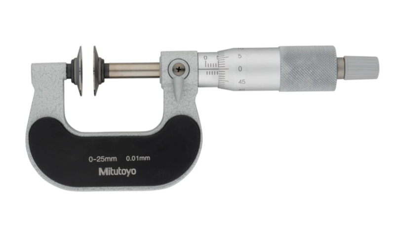 Analógový mikrometer 0-25 mm s tanierikovými dotykmi z tvrdokovu, Mitutoyo