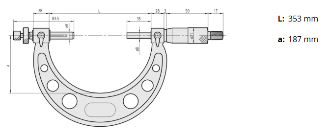 Analógový mikrometer 275-300 mm na meranie ozubených kolies, Mitutoyo