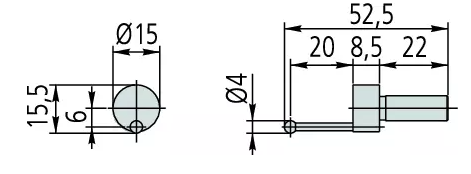 Guľôčkový dotyk, pr. 4 mm, dĺžka 20 mm, Mitutoyo