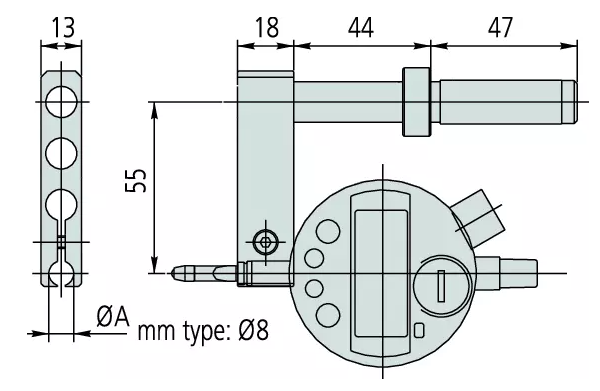 Držiak pre odchýlkomer, Mitutoyo