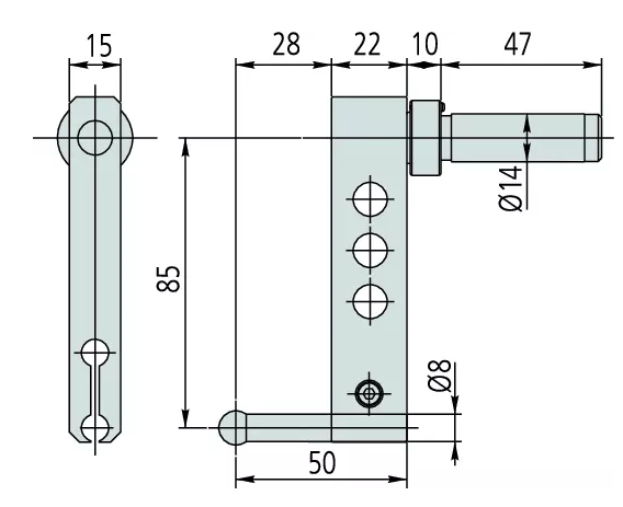 Dlhý držiak 85 mm, Mitutoyo