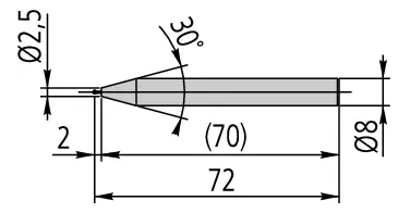 Guľôčkový dotyk, pr. 1 mm, dĺžka 72 mm, Mitutoyo