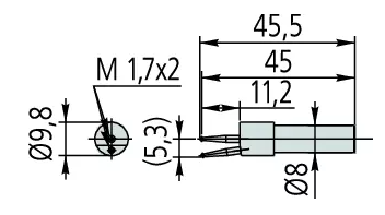 Guľôčkový dotyk, pr. 1 mm, dĺžka 11,2 mm, Mitutoyo