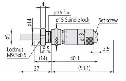 Mikrometrická hlavica 0-13 mm štandardné prevedenie s aretáciou vretena, Mitutoyo