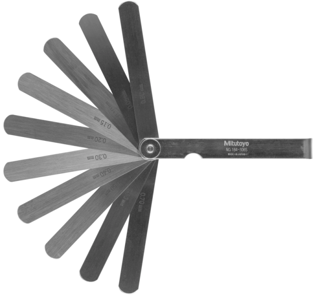 Špáromer 0,05-0,8 mm, 10 listov, dĺžka 100 mm, Mitutoyo