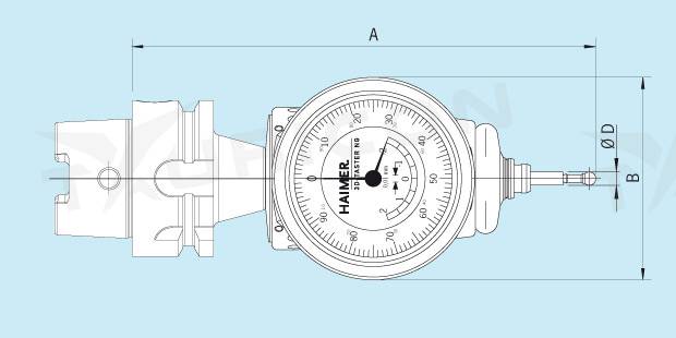 3D taster novej generácie s integrovaným krátkym adaptérom SK30, Haimer
