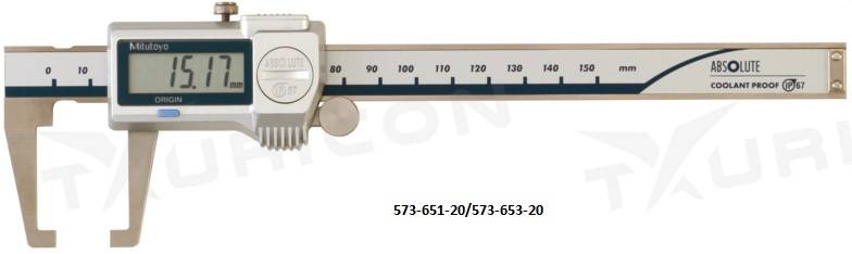 Digitálne posuvné meradlo 0-150 mm IP67, pre meranie v drážkach, Mitutoyo