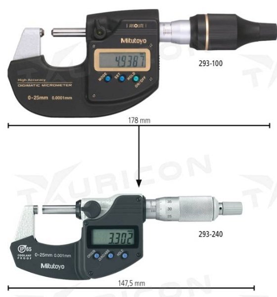 Digitálny mikrometer 0-25 mm vysoko presný, Mitutoyo