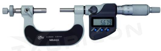 Digitálny mikrometer 0-25 mm IP65 na meranie ozubených kolies, Mitutoyo