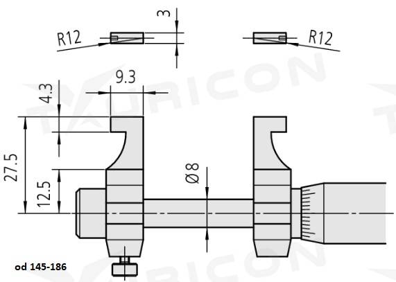 Analógový mikrometer 50-75 mm pre meranie vnútorných rozmerov, Mitutoyo