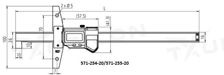 Digitálny hĺbkomer 0-150 mm s nosom IP67, Mitutoyo