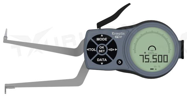 Digitálne meradlo na meranie vnútorných rozmerov 55-75 mm, Kroeplin
