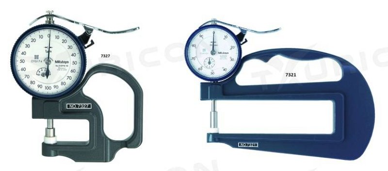 Číselníkový hrúbkomer 0-10 mm s tanierikovými dotykmi z keramiky, Mitutoyo