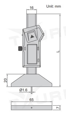 Digitálny mini hĺbkomer 0-50 mm s kruhovým dotykom, Insize