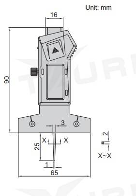 Digitálny mini hĺbkomer 0-25 mm s ihlovým dotykom, Insize