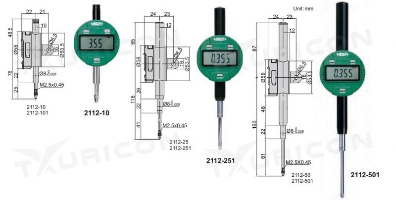 Digitálny odchýlkomer 50,8 mm/0,01 mm, Insize
