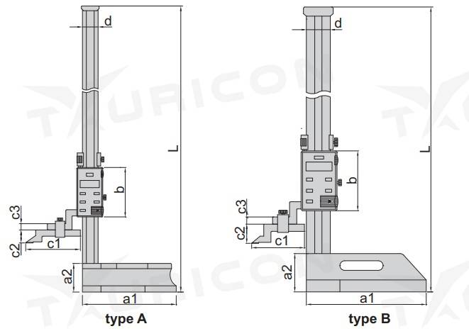 Digitálny výškomer 0-2000 mm, Insize