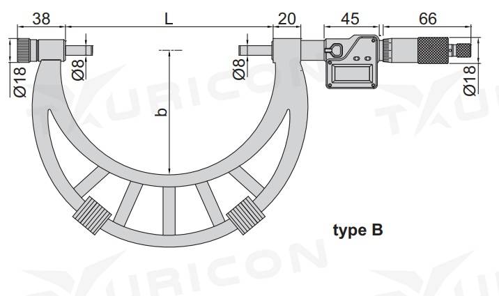 Digitálny mikrometer 800-900 mm IP65 s výmennými nadstavcami, typ B, Insize