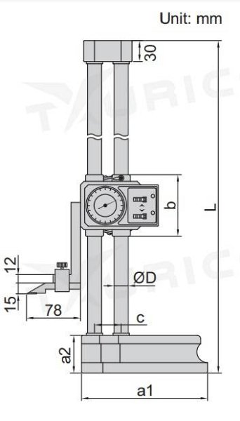 Dvojstĺpikový výškomer s číselníkom 0-300 mm, Insize