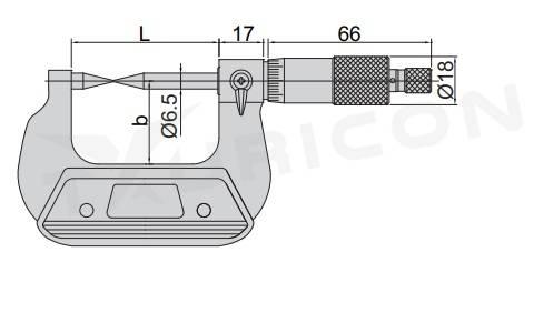 Analógový mikrometer 50-75 mm s hrotovými dotykmi, typ A, Insize