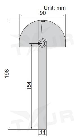 Oblúkový uhlomer 0-180 °, Insize