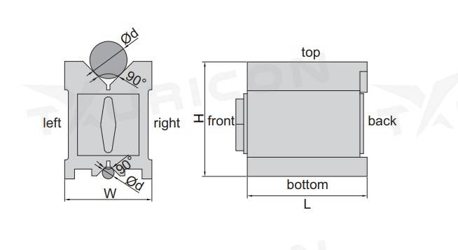Magnetická prizma 160x125x130 mm, Insize