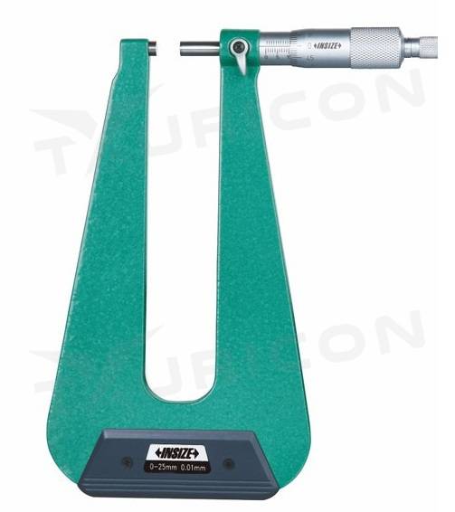 Analógový mikrometer 0-25 mm na meranie hrúbky plechu, typ B, Insize