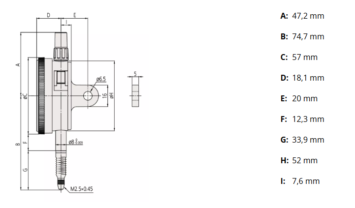 Číselníkový odchýlkomer 10 mm/0,01 mm, Mitutoyo