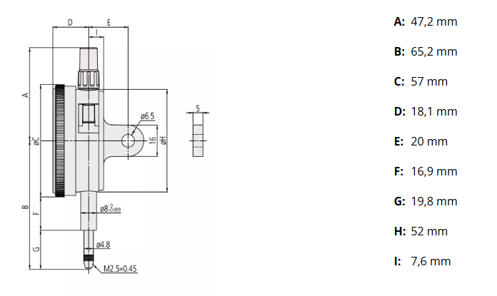 Číselníkový odchýlkomer 10 mm/0,01 mm, Mitutoyo
