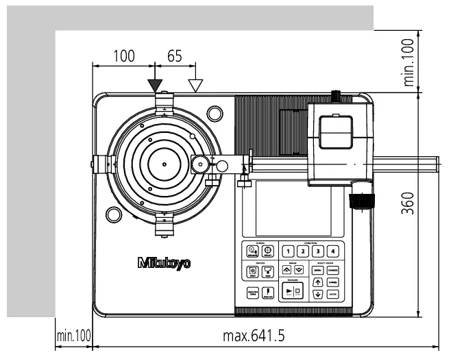 Kruhomer RA-120 s mechanickým otáčavým stolom, Mitutoyo