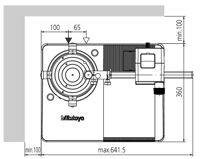 Kruhomer RA-120P s mechanickým otáčavým stolom, Mitutoyo