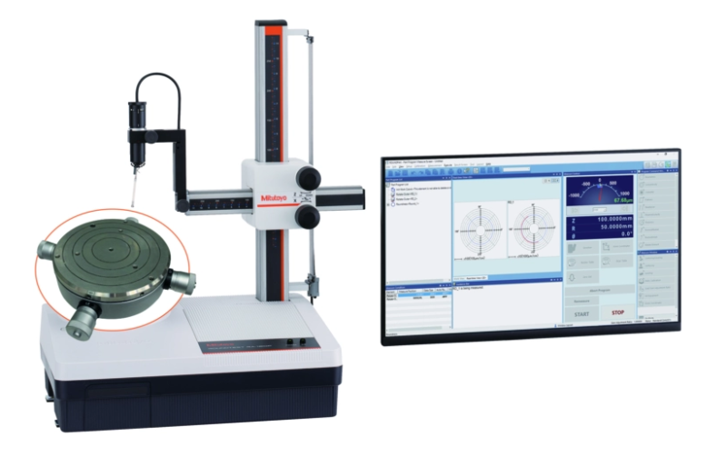 Kruhomer RA-120P s mechanickým otáčavým stolom, Mitutoyo