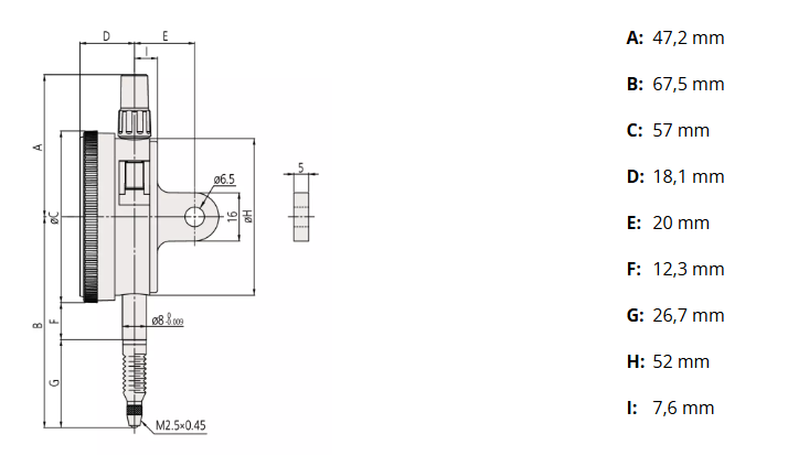 Číselníkový odchýlkomer 1 mm/0,001 mm, Mitutoyo