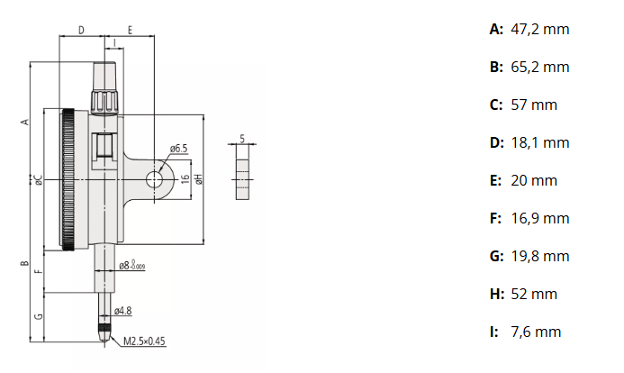 Číselníkový odchýlkomer 10 mm/0,01 mm, Mitutoyo