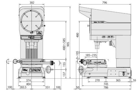 Profilprojektor PJ-H30A 2017B, Mitutoyo