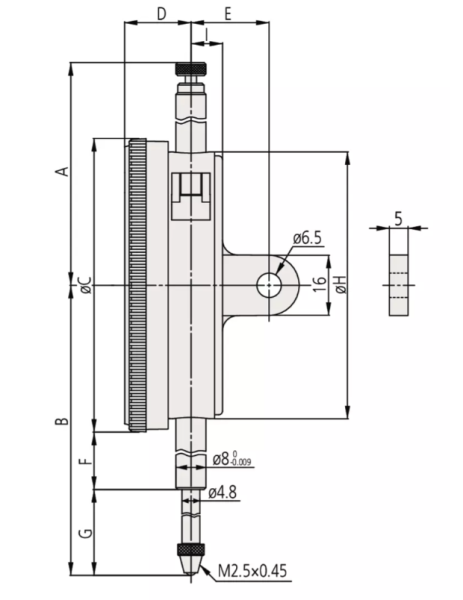 Číselníkový odchýlkomer s veľkým rozsahom a ciferníkom 10 mm/0,01 mm, Mitutoyo