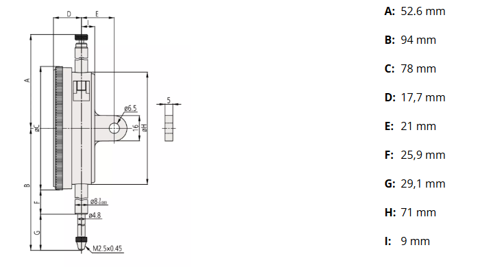 Číselníkový odchýlkomer s veľkým rozsahom a ciferníkom 20 mm/0,01 mm, Mitutoyo