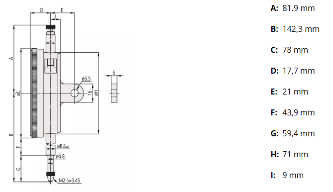 Číselníkový odchýlkomer s veľkým rozsahom a ciferníkom 50 mm/0,01 mm, Mitutoyo