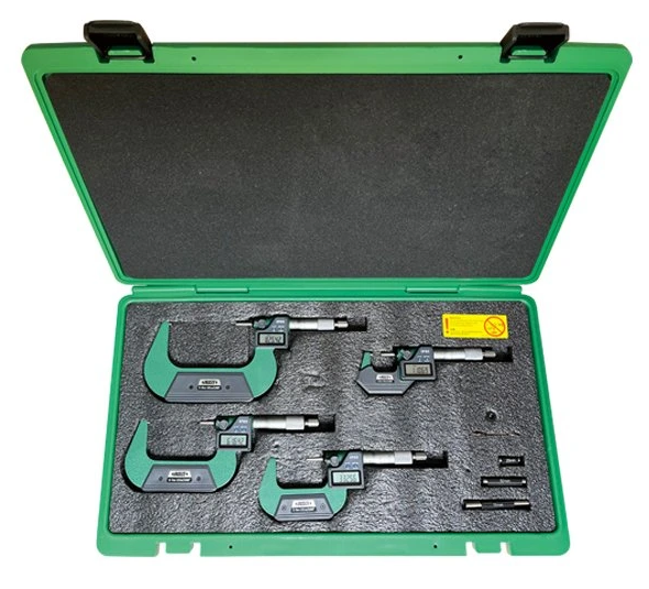Sada digitálnych mikrometrov 0-100 mm IP65, s výstupom dát, Insize