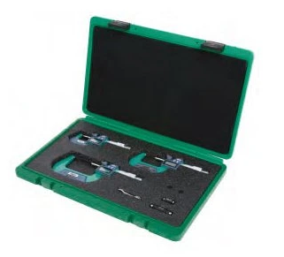 Sada digitálnych mikrometrov 0-75 mm IP65, s výstupom dát, Insize