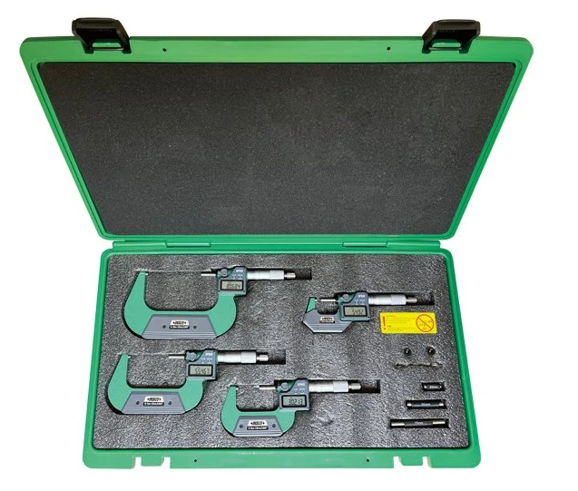 Sada digitálnych mikrometrov 0-100 mm IP65, Insize