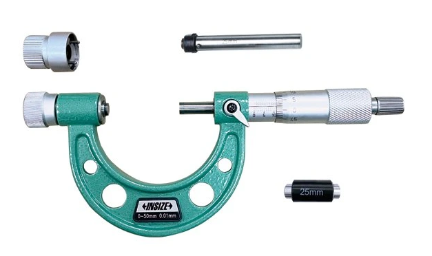 Analógový mikrometer 0-50 mm s výmennými nadstavcami, typ A, Insize