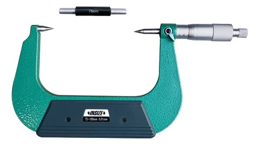 Analógový mikrometer 75-100 mm s hrotovými dotykmi, typ A, Insize