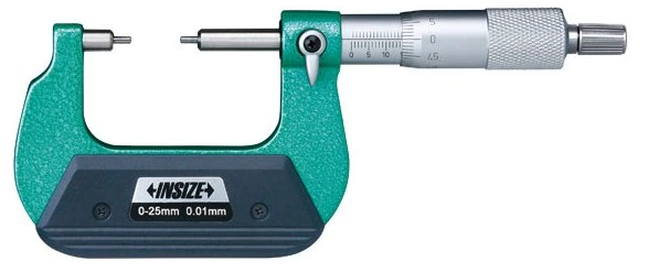 Analógový mikrometer 0-25 mm so zúženými dotykmi, typ B, Insize