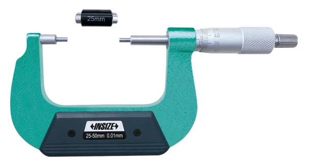 Analógový mikrometer 25-50 mm so zúženými dotykmi, typ B, Insize