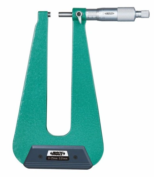 Analógový mikrometer 0-25 mm na meranie hrúbky plechu, typ A, Insize